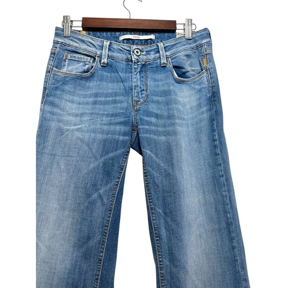 Meltin Pot Roksana Wide Leg Tailored Jeans Women 28 Blue Low Rise Y2K Bell Flare - Picture 6 of 16